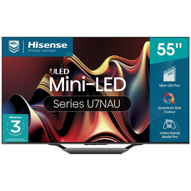 Hisense 55 Inch U7N ULED 4K Mini LED Smart TV 55U7NAU