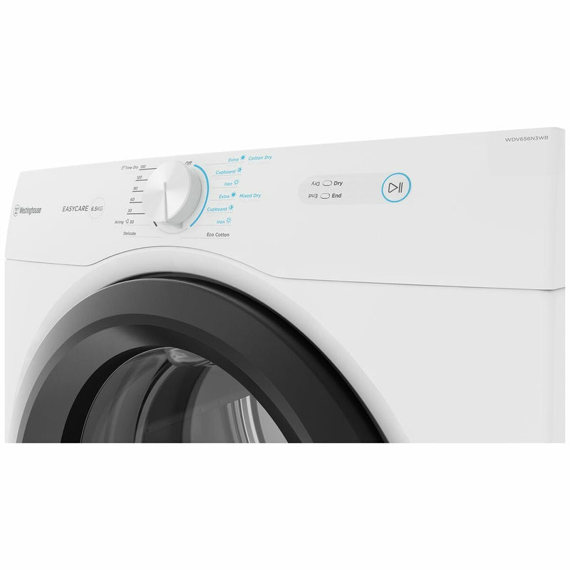Westinghouse 6.5kg Vented Clothes Dryer WDV656N3WB