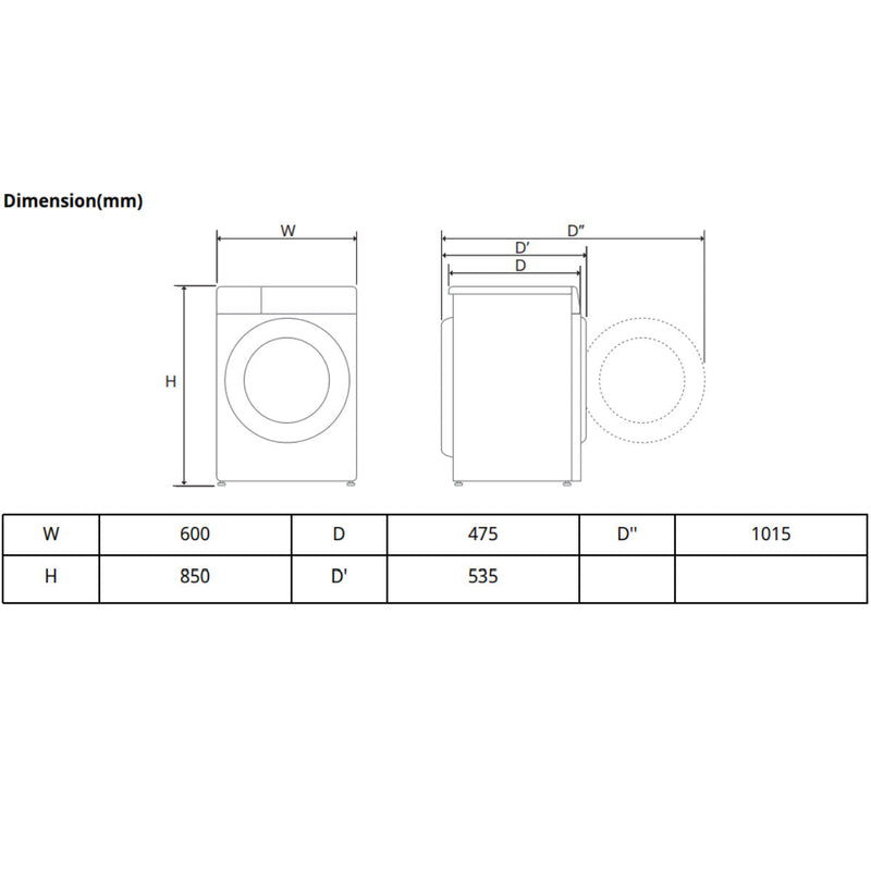 LG 8kg Front Load Washing Machine WV5-1208W