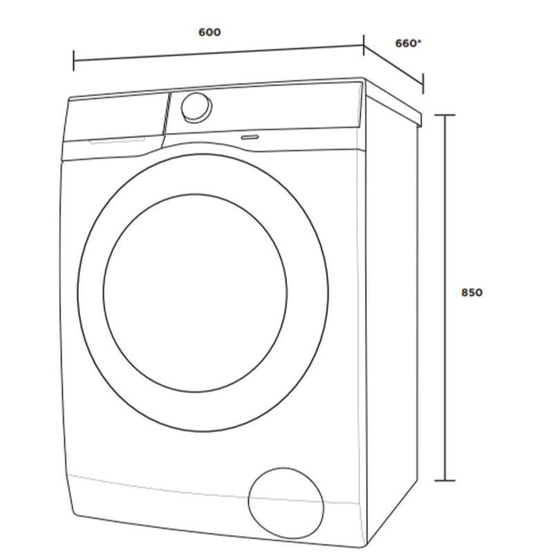 Westinghouse 10kg EasyCare Front Load Washing Machine WWF1044M7WA