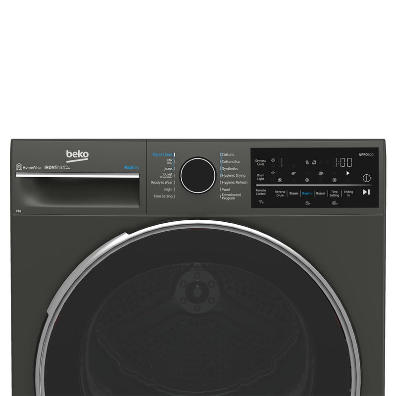 Beko 9kg Heat Pump Dryer Graphite with Steam and WiFi BDPB904HG